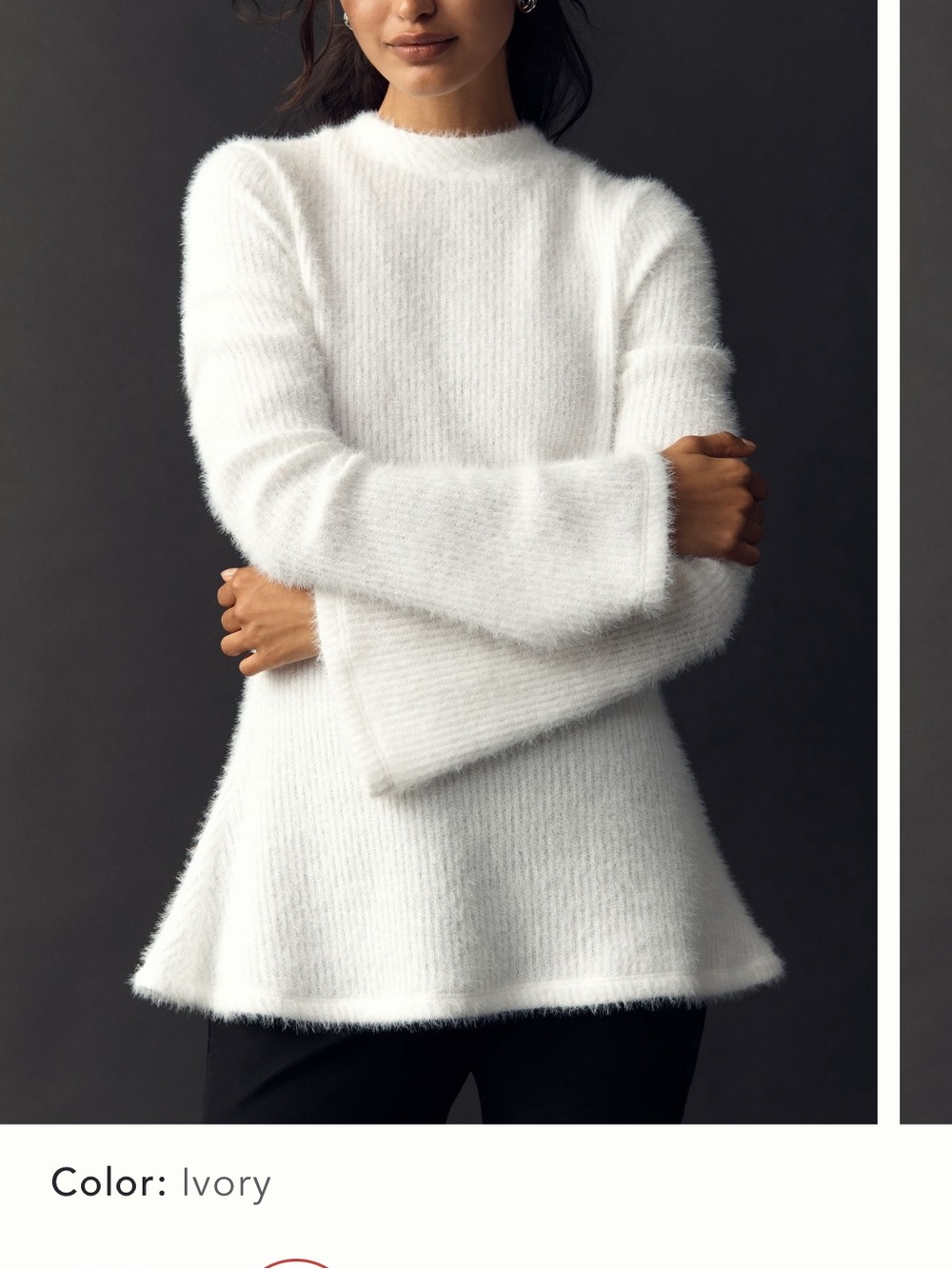 Anthropologie MAEVE bell sleeve tie back sweater small NWT